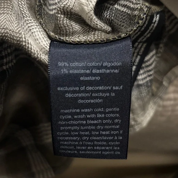 NEW Tommy Jeans | Smocked Peplum Long Sleeve Women Top Med Plaid Olive - Picture 13 of 13